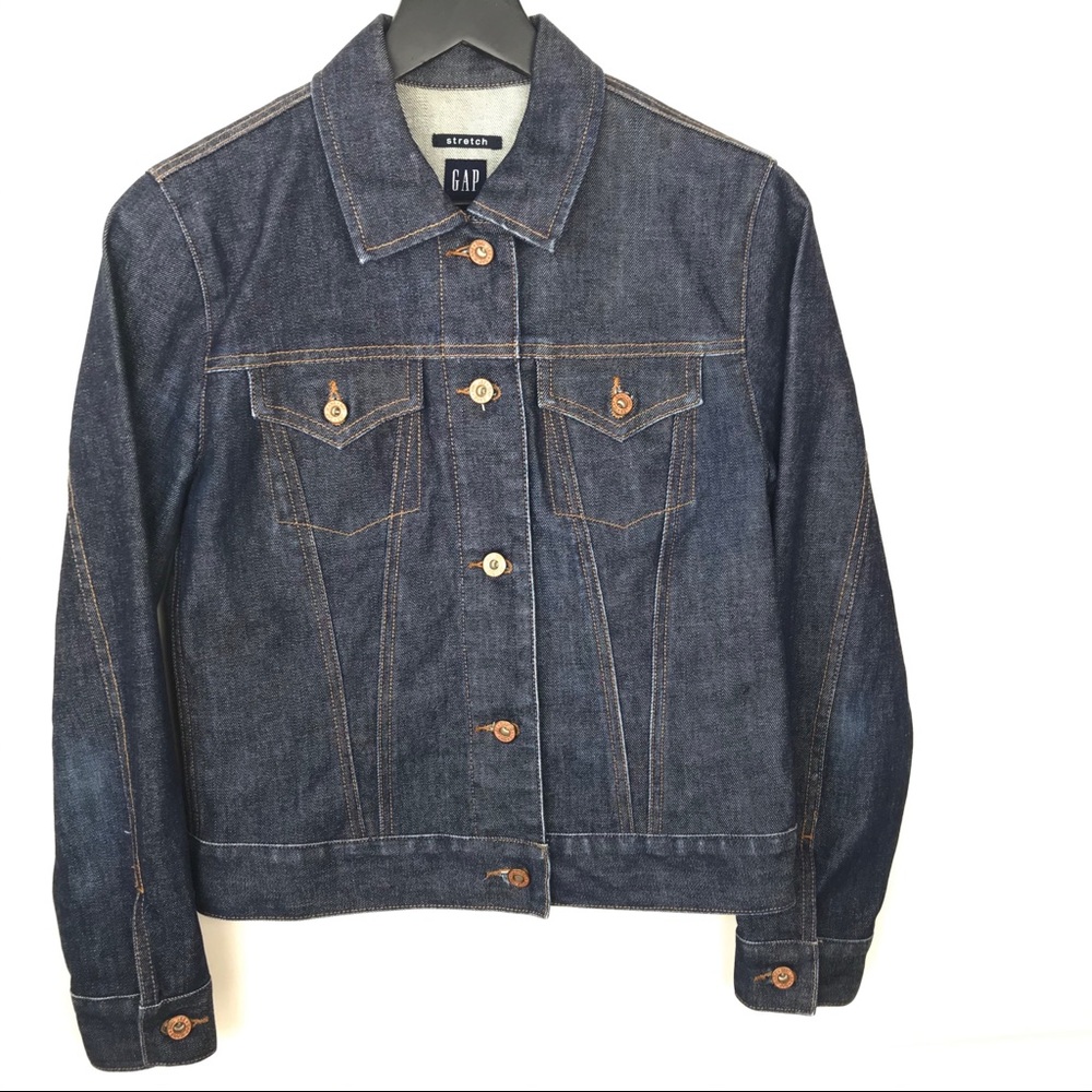 Gap Stretch Denim Trucker Jean Jacket Dark Wash